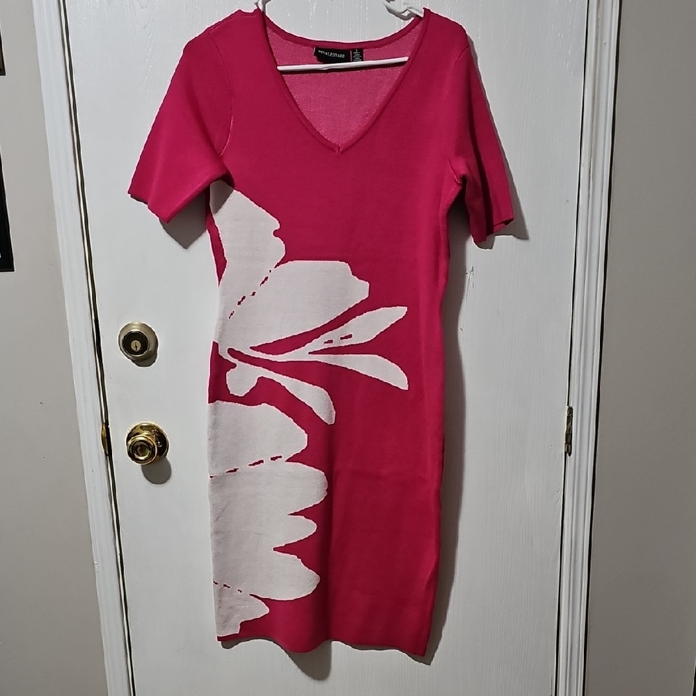 Nina Leonard Pink and White Floral Mini Dress